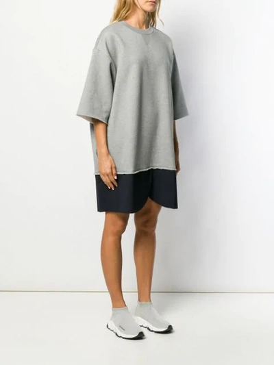 Shop Mm6 Maison Margiela Oversized Sweatshirt Dress In Grey