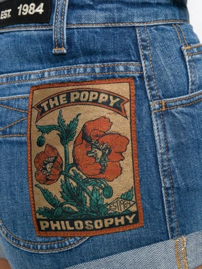 Shop Philosophy Di Lorenzo Serafini Denim Patch Shorts In Blue