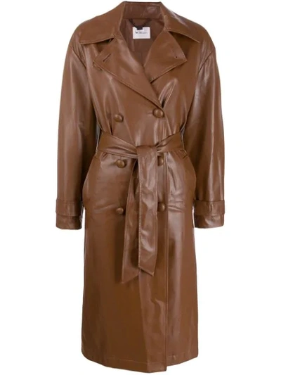 Shop Be Blumarine Belted Trench Coat In Brown