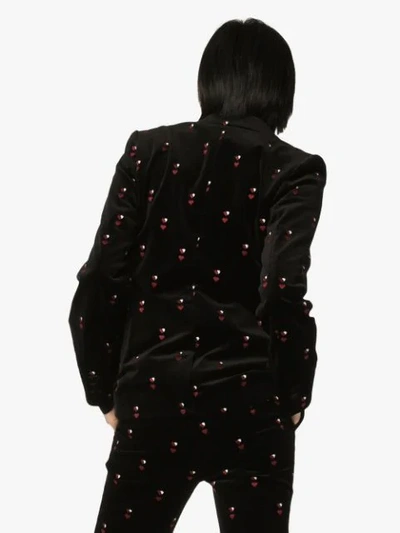 FRAME HEART EMBROIDERED BLAZER - 黑色