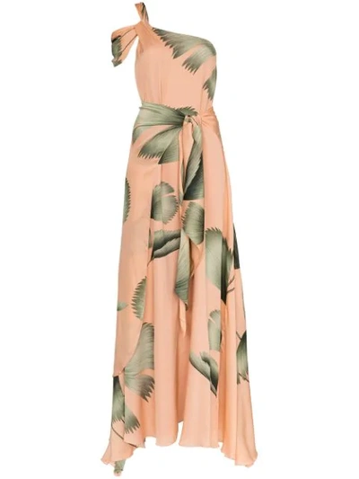 Shop Johanna Ortiz St Barthelemy One Shoulder Tie Waist Dress In Pink