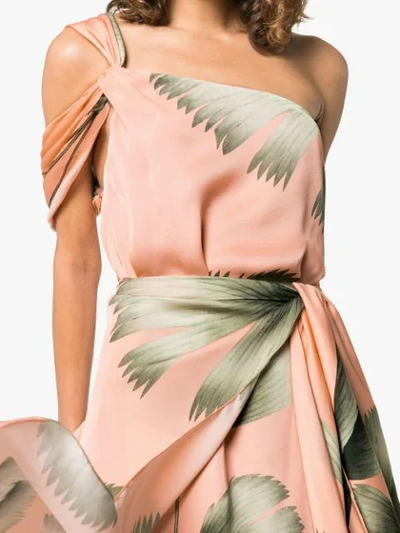 Shop Johanna Ortiz St Barthelemy One Shoulder Tie Waist Dress In Pink