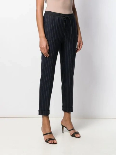 P.a.r.o.s.h Pinstripe Cuffed Trousers In Blue