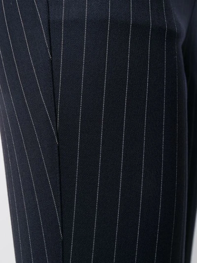 P.a.r.o.s.h Pinstripe Cuffed Trousers In Blue