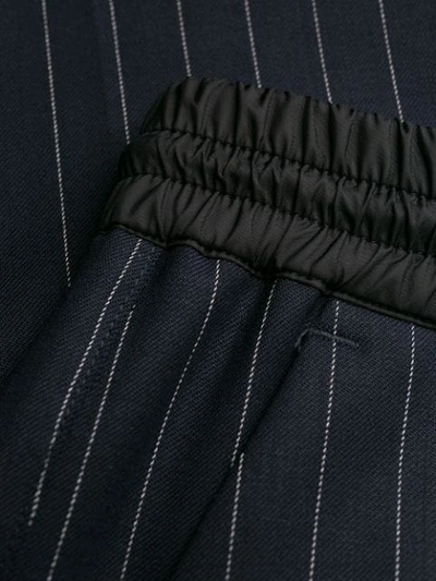 P.a.r.o.s.h Pinstripe Cuffed Trousers In Blue