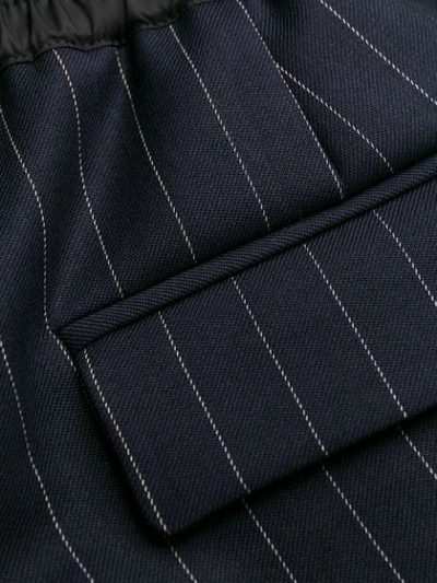 P.a.r.o.s.h Pinstripe Cuffed Trousers In Blue