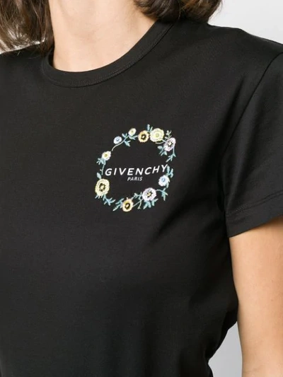 Shop Givenchy Floral Logo T-shirt In 001 Black