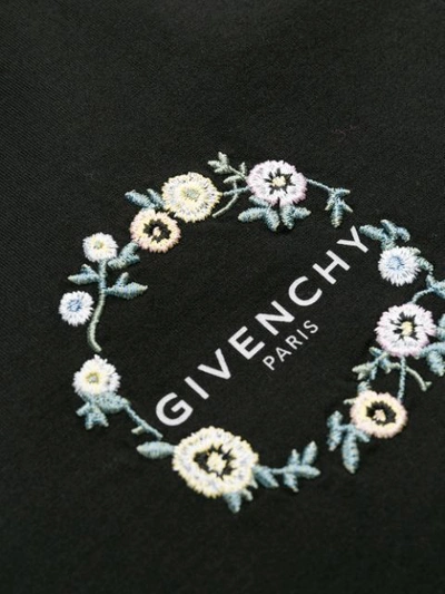 Shop Givenchy Floral Logo T-shirt In 001 Black