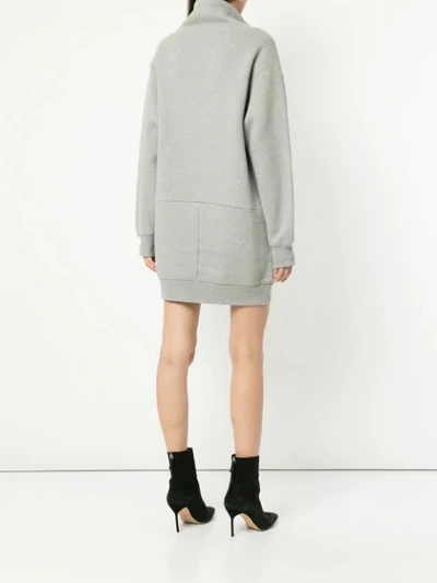 Shop Alexander Wang T Dense Fleece Hoodie Dress In Grey