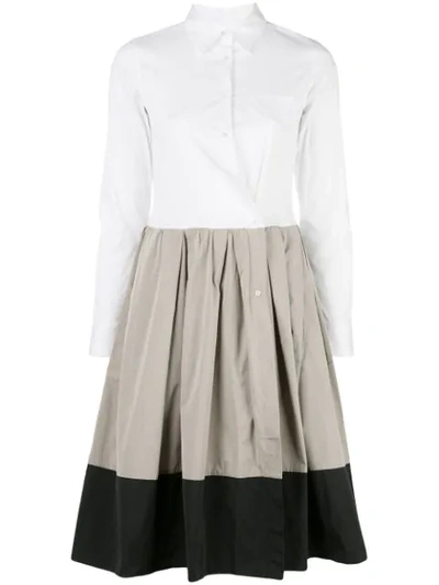 Shop Sara Roka Elenat Tri-colour Shirt Dress In White