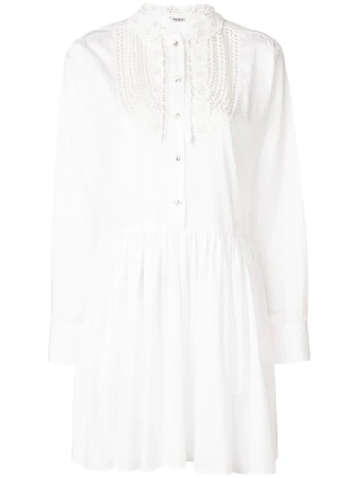 Shop Miu Miu Cut-out Embellished Short Dress - White