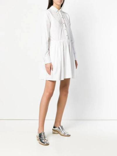 Shop Miu Miu Cut-out Embellished Short Dress - White