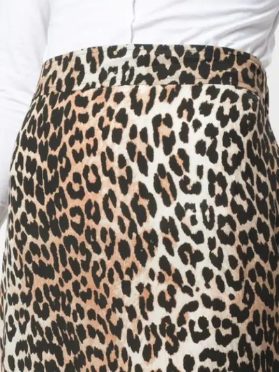 Shop Ganni Leopard Print Skirt In Brown