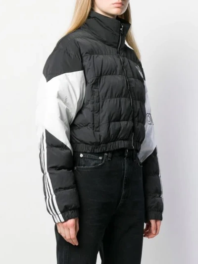 Adidas Originals Cropped Puffer Jacket In Black/white | ModeSens