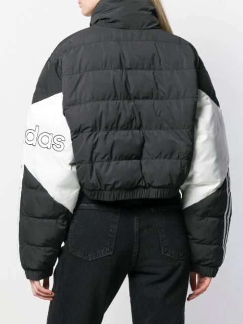 adidas originals cropped puffer jacket in black