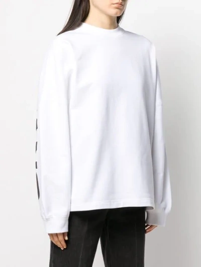 Shop Alexander Wang T French Terry Logo Sweatshirt In White