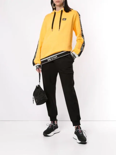 Shop Dolce & Gabbana Hooded Sweatshirt In A1068 Powder Dark Yellow