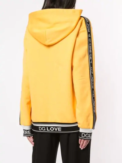 Shop Dolce & Gabbana Hooded Sweatshirt In A1068 Powder Dark Yellow