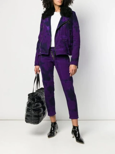 Shop Dsquared2 Cargo Tie-dye Trousers In Purple