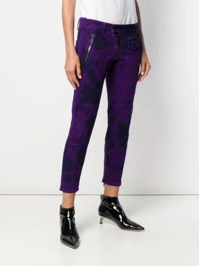 Shop Dsquared2 Cargo Tie-dye Trousers In Purple
