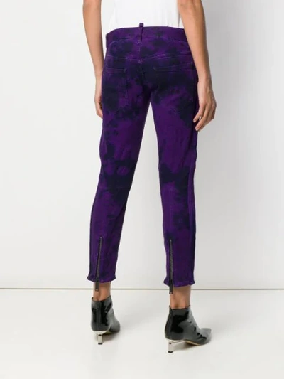 Shop Dsquared2 Cargo Tie-dye Trousers In Purple