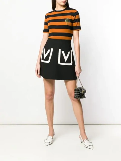 Shop Valentino V Pocket Mini Skirt In Black
