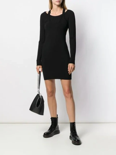 Shop Alexander Wang T Bi-layer Mini Dress In Black