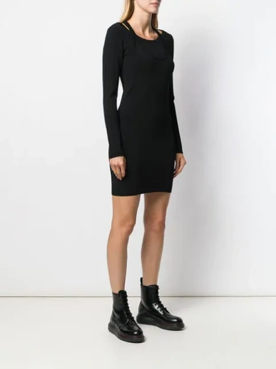 Shop Alexander Wang T Bi-layer Mini Dress In Black