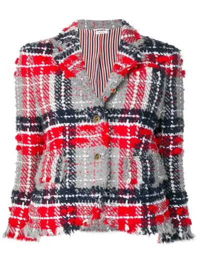 Shop Thom Browne Oversized Tweed Gray Sport Coat In 960 Red, White, & Blue