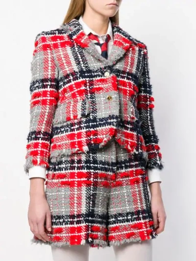Shop Thom Browne Oversized Tweed Gray Sport Coat In 960 Red, White, & Blue