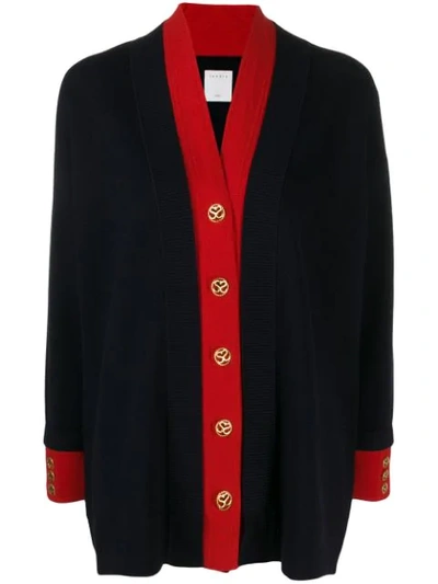 Shop Sandro Two-tone Cardigan In Blue