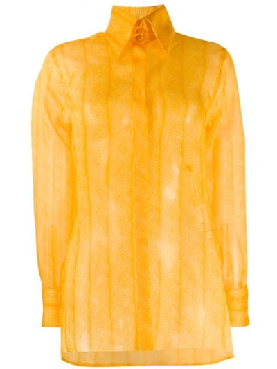 Shop Fendi Gemustertes Hemd In Yellow