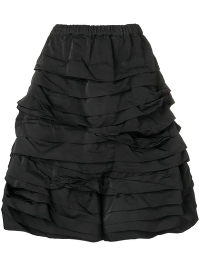 Shop Comme Des Garçons Comme Des Garçons Ruched Full Skirt - Black