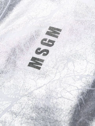 MSGM CRACKED METALLIC T-SHIRT - 银色
