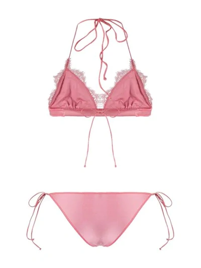 Shop Oseree Traivalle Bikini Set In Pink
