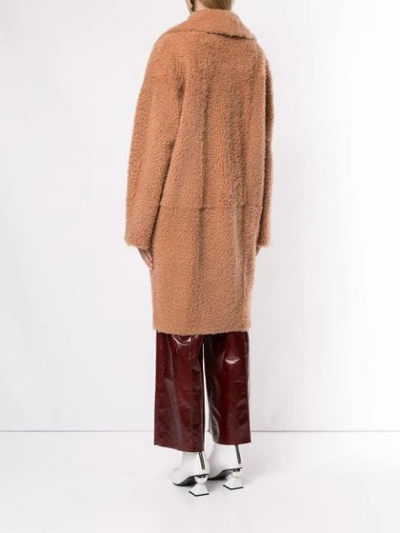 Shop Drome Lamb Fur Coat In Orange