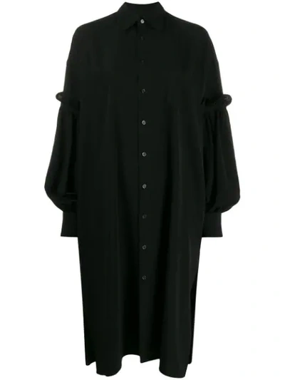 Shop Yohji Yamamoto Oversized Shirt Dress In Black