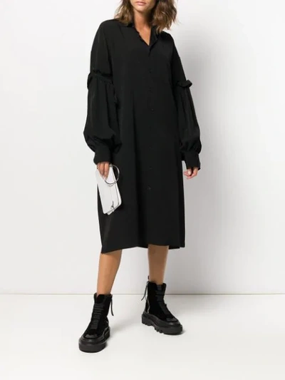 Shop Yohji Yamamoto Oversized Shirt Dress In Black