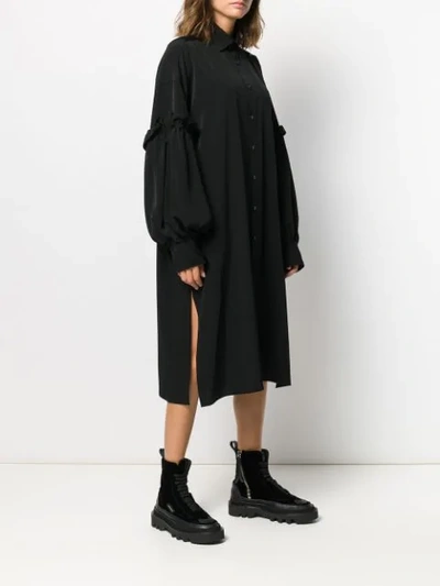 Shop Yohji Yamamoto Oversized Shirt Dress In Black
