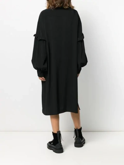 Shop Yohji Yamamoto Oversized Shirt Dress In Black