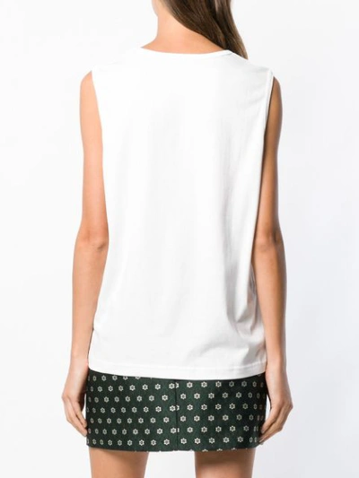 Shop Alexa Chung Motorcycle Vest Top In White