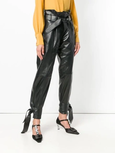 Shop Attico Paperbag Waist Trousers In Black