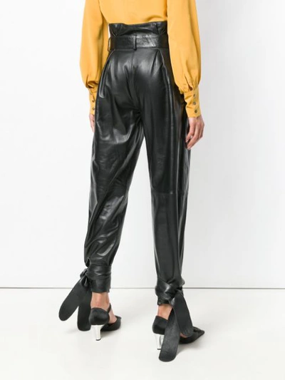 Shop Attico Paperbag Waist Trousers In Black