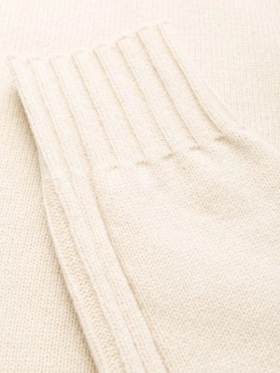 Shop Alberta Ferretti Knitted Crew Neck Sweater In A0045 Beige