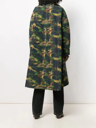 Shop Rochas Oversized Printed Coat In Green