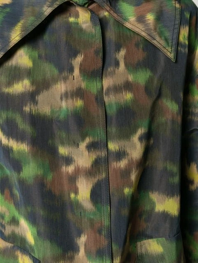 Rochas Oversized Printed Coat In Green