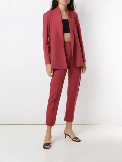 Shop Alcaçuz Open Front Maritima Blazer In Red