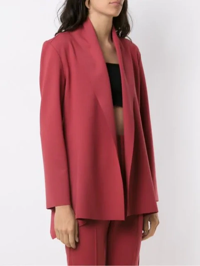 Shop Alcaçuz Open Front Maritima Blazer In Red