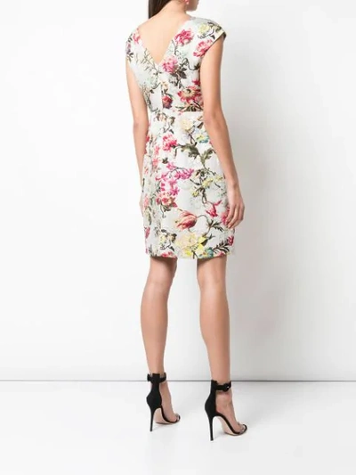 Shop Etro Floral Print Dress In Silver