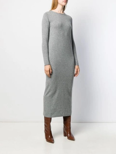 Shop Allude Knitted Midi Dress In Grey